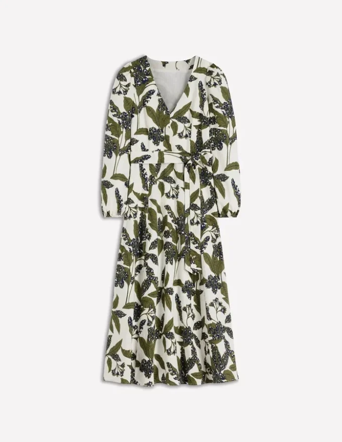 Florence Linen Blend Dress Olive Leopard Flora Florence Linen Blend Dress Olive Leopard Flora