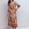 Florence Linen Blend Dress Orange, Ornamental Garden Florence Linen Blend Dress Orange, Ornamental Garden