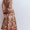 Florence Linen Blend Dress Orange, Ornamental Garden Florence Linen Blend Dress Orange, Ornamental Garden
