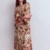 Florence Linen Blend Dress Orange, Ornamental Garden Florence Linen Blend Dress Orange, Ornamental Garden