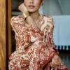 Florence Linen Blend Dress Orange, Ornamental Garden Florence Linen Blend Dress Orange, Ornamental Garden