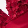 Flower Appliqué Swimsuit Merida Red, Applique