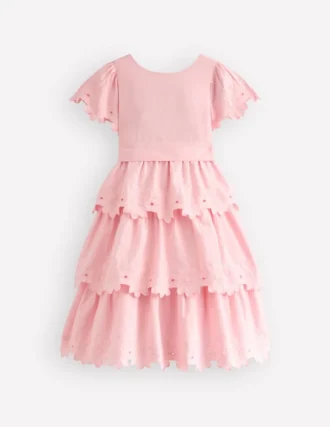 Flower Hem Occasion Dress Pink