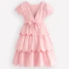 Flower Hem Occasion Dress Pink Flower Hem Occasion Dress Pink