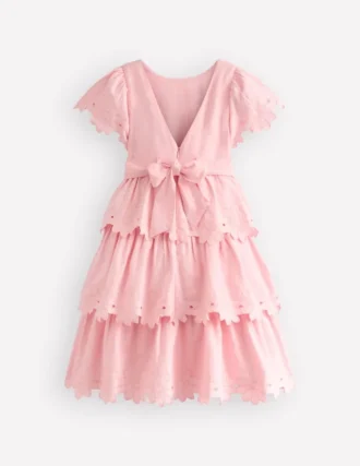 Flower Hem Occasion Dress Pink
