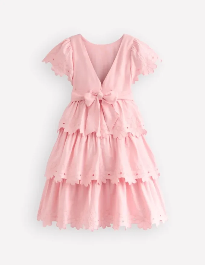 Flower Hem Occasion Dress Pink Flower Hem Occasion Dress Pink