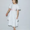 Flower Hem Occasion Dress Soft Ivory Flower Hem Occasion Dress Soft Ivory
