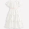 Flower Hem Occasion Dress Soft Ivory Flower Hem Occasion Dress Soft Ivory