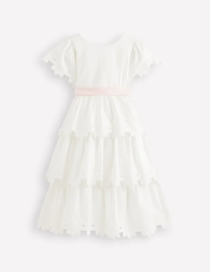 Flower Hem Occasion Dress Soft Ivory Flower Hem Occasion Dress Soft Ivory