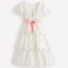 Flower Hem Occasion Dress Soft Ivory Flower Hem Occasion Dress Soft Ivory
