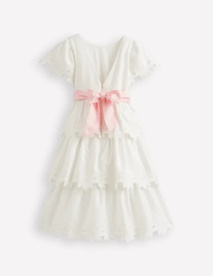 Flower Hem Occasion Dress Soft Ivory Flower Hem Occasion Dress Soft Ivory