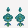 Flower Occassion Earring Blue Flower Occassion Earring Blue