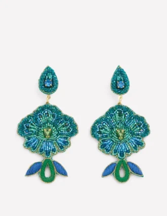 Flower Occassion Earring Blue