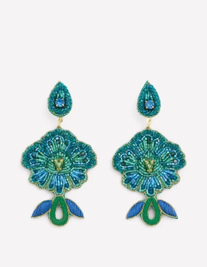 Flower Occassion Earring Blue Flower Occassion Earring Blue