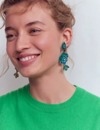 Flower Occassion Earring Blue