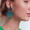 Flower Occassion Earring Blue Flower Occassion Earring Blue