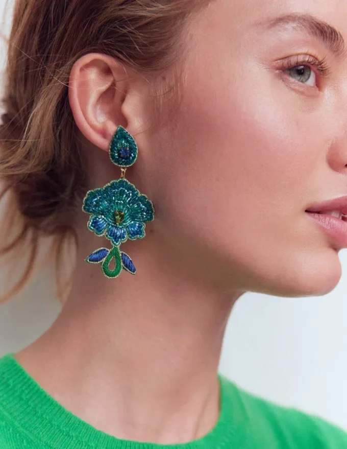 Flower Occassion Earring Blue Flower Occassion Earring Blue