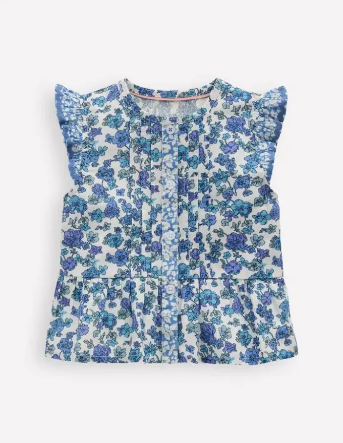 Flutter Button-through Top Hotchpotch Floral
