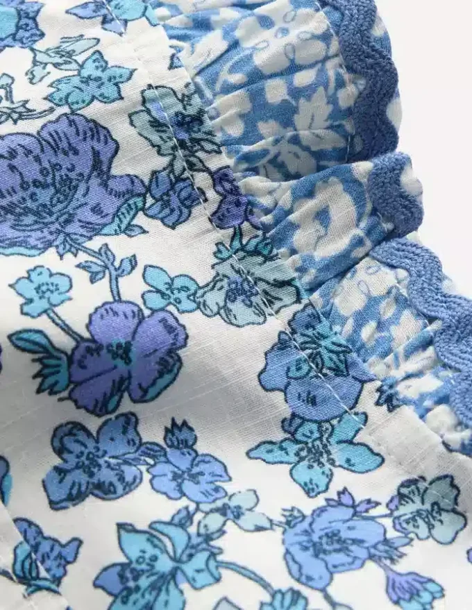 Flutter Button-through Top Hotchpotch Floral
