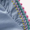 Flutter Sleeve Trim Top Salt blue