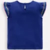Flutter Sleeve Trim Top Starboard Blue