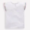 Flutter Sleeve Trim Top White
