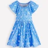 Flutter Sleeve Twirly Dress Cabana Blue Mermaids Flutter Sleeve Twirly Dress Cabana Blue Mermaids