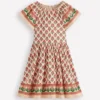 Flutter Sleeve Twirly Dress Multi Woodblock Floral Flutter Sleeve Twirly Dress Multi Woodblock Floral