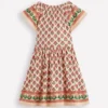 Flutter Sleeve Twirly Dress Multi Woodblock Floral Flutter Sleeve Twirly Dress Multi Woodblock Floral