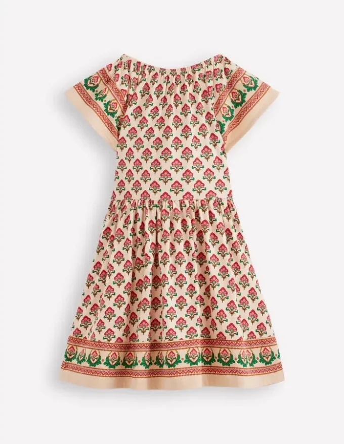 Flutter Sleeve Twirly Dress Multi Woodblock Floral Flutter Sleeve Twirly Dress Multi Woodblock Floral