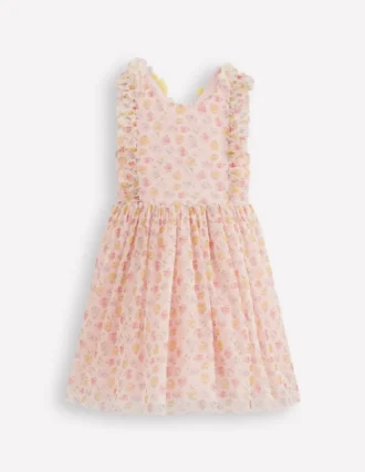 Flutter Strap Back Dress Soft Ivory Rosa