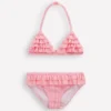 Frill Bikini Salmon Pink Stripe