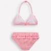 Frill Bikini Salmon Pink Stripe