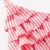 Frill Bikini Salmon Pink Stripe