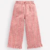 Frill Hem Pants Pink Broderie