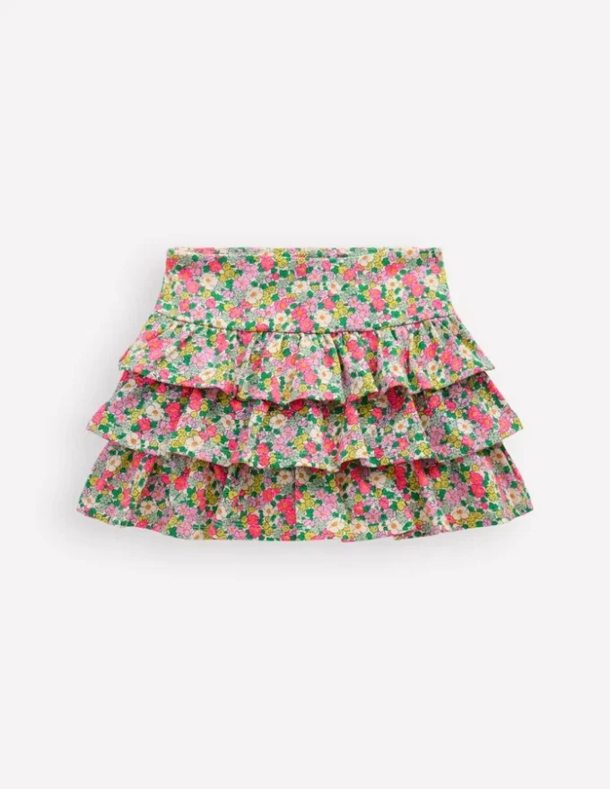 Frill Jersey Skort Multi Summer Flowerbed Frill Jersey Skort Multi Summer Flowerbed