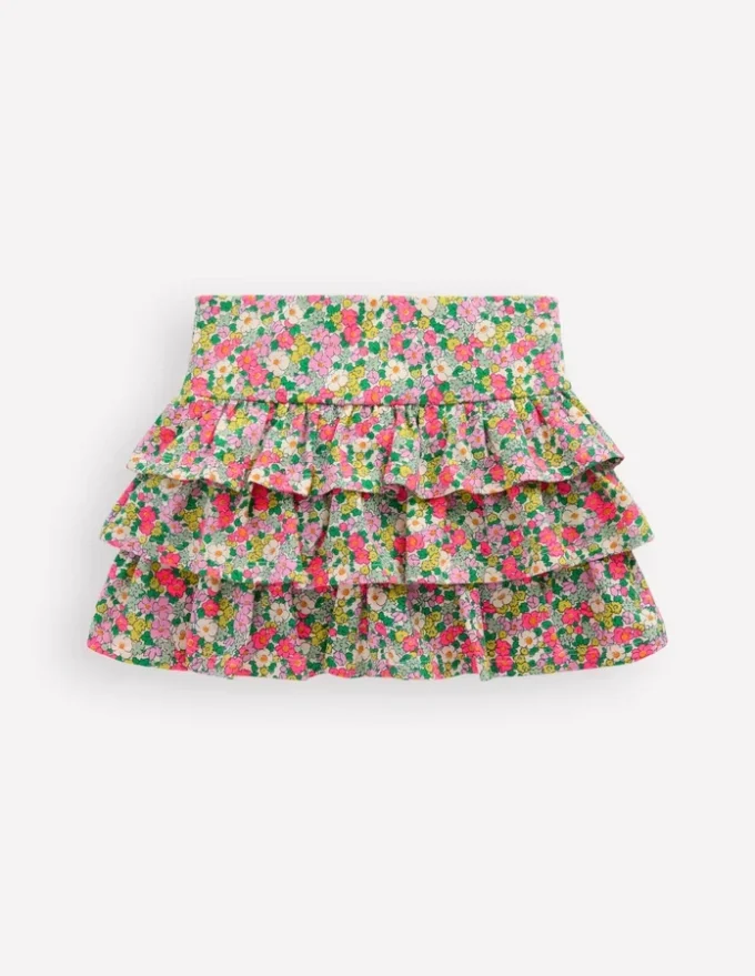 Frill Jersey Skort Multi Summer Flowerbed Frill Jersey Skort Multi Summer Flowerbed