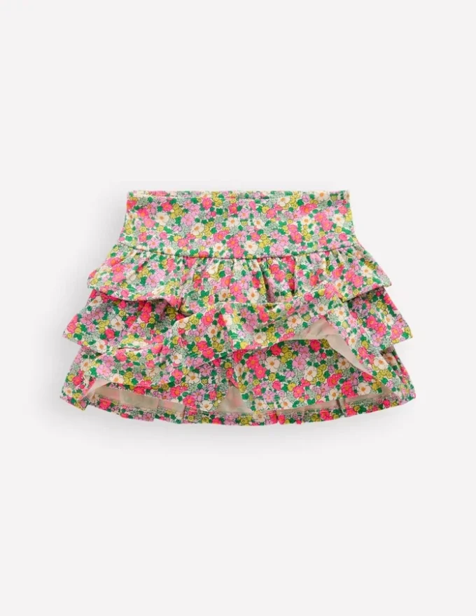 Frill Jersey Skort Multi Summer Flowerbed Frill Jersey Skort Multi Summer Flowerbed