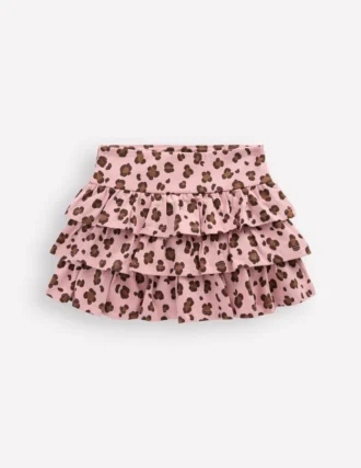Frill Jersey Skort Pink Leopard