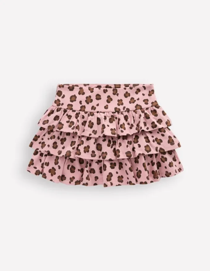Frill Jersey Skort Pink Leopard
