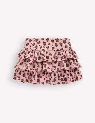 Frill Jersey Skort Pink Leopard