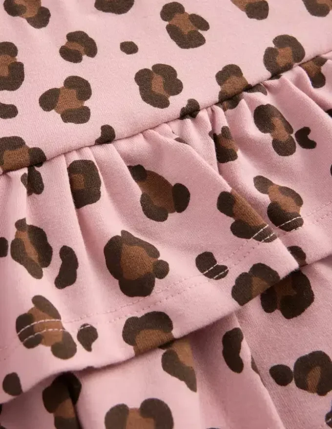 Frill Jersey Skort Pink Leopard