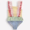 Frill Peplum Swimsuit Hotchpotch Stripe Frill Peplum Swimsuit Hotchpotch Stripe