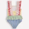 Frill Peplum Swimsuit Hotchpotch Stripe Frill Peplum Swimsuit Hotchpotch Stripe