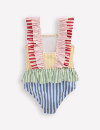 Frill Peplum Swimsuit Hotchpotch Stripe
