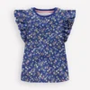 Frill Sleeve Printed Top Blue Ditsy Floral Frill Sleeve Printed Top Blue Ditsy Floral