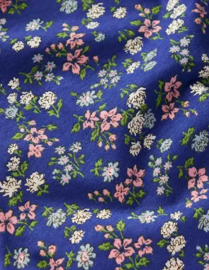 Frill Sleeve Printed Top Blue Ditsy Floral Frill Sleeve Printed Top Blue Ditsy Floral