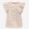 Frill Sleeve Printed Top Pink Spaced Ditsy Frill Sleeve Printed Top Pink Spaced Ditsy