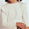 Frill Sleeve Slub Top Soft Ivory Frill Sleeve Slub Top Soft Ivory