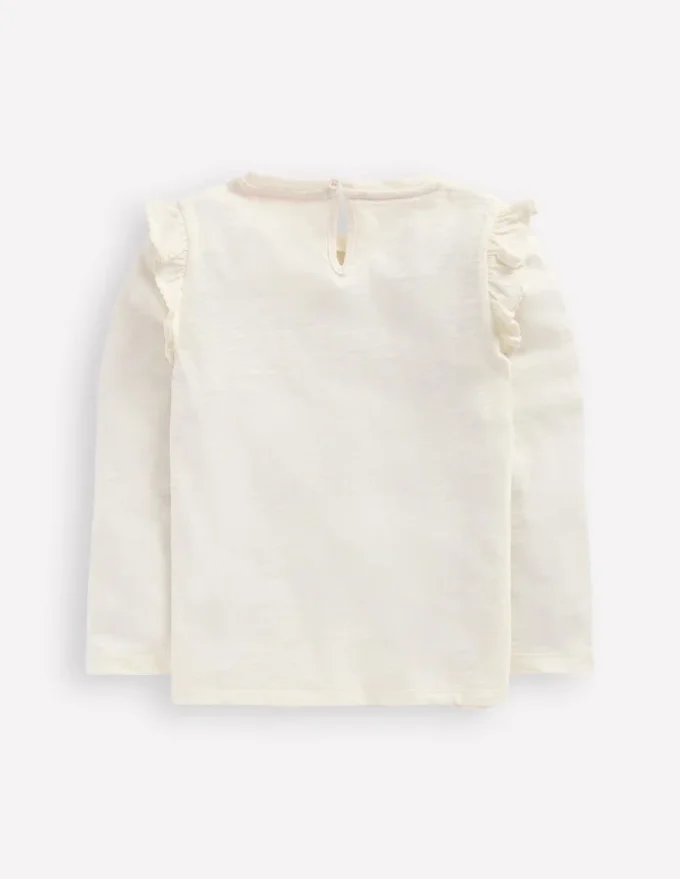 Frill Sleeve Slub Top Soft Ivory Frill Sleeve Slub Top Soft Ivory